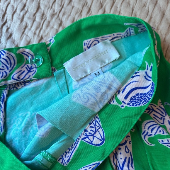 NWOT Corey Lynn Calter Anthropologie Green & Blue Patterned Everly Shorts - Picture 2 of 7